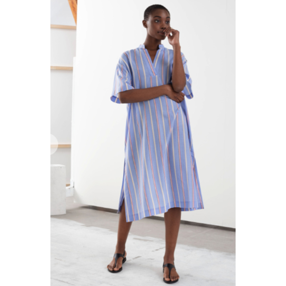& Other Stories Striped Lyocell Shirt Dress